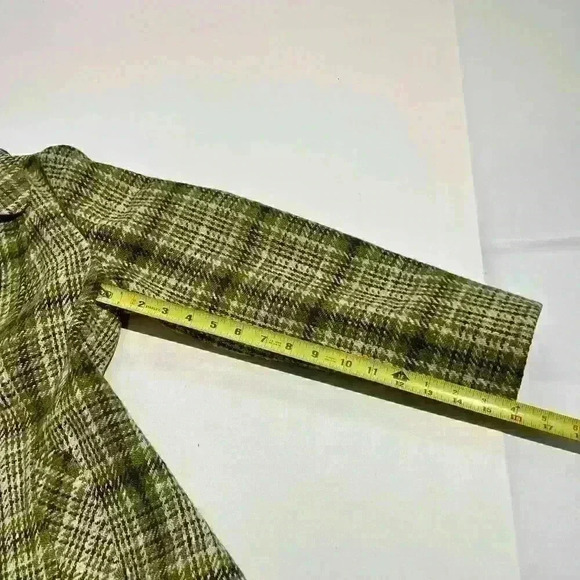 Vintage Pendleton 60s 70s Womens Green Shadow Plaid Blazer Jacket Coat Medium - Picture 7 of 14
